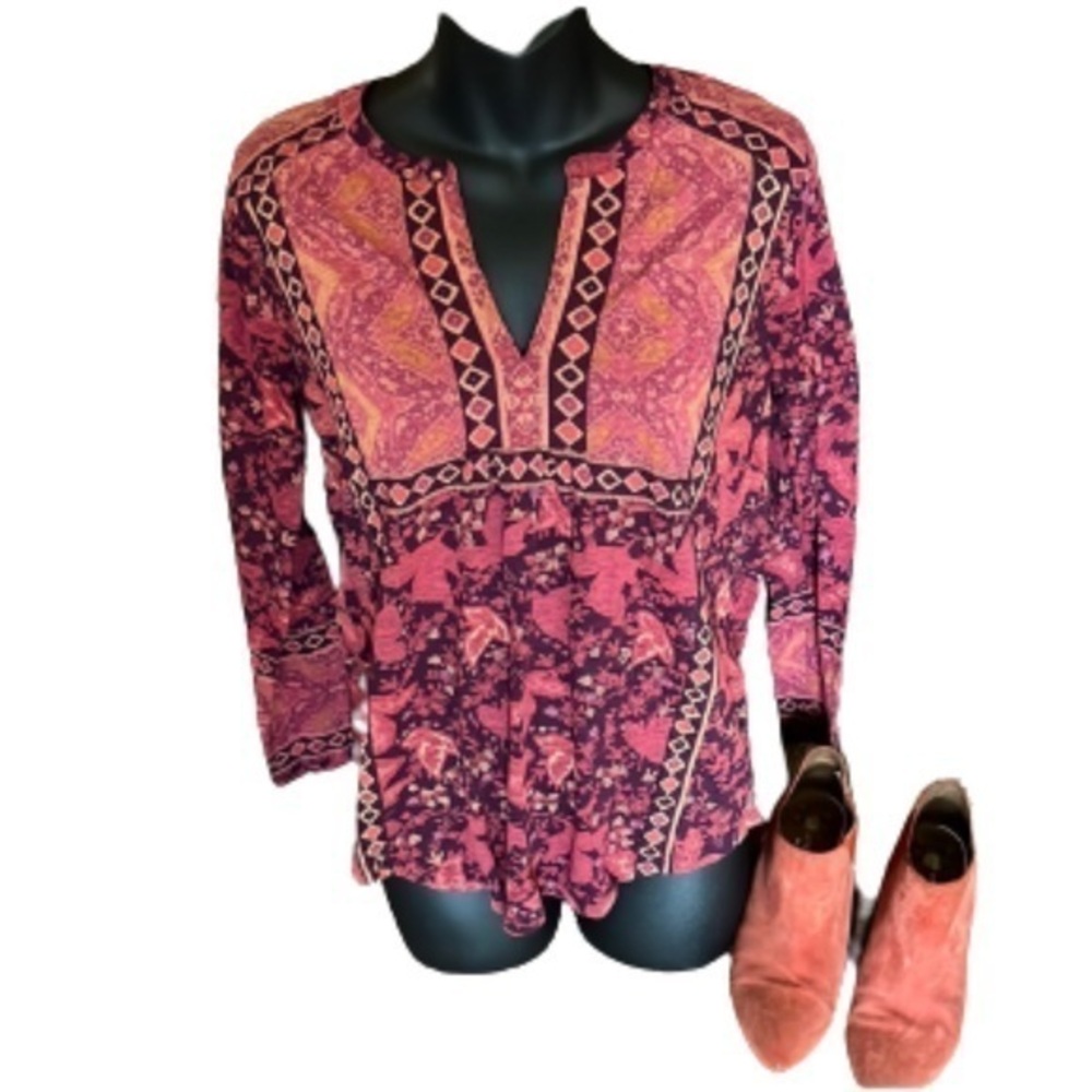 Lucky Brand border print top size S